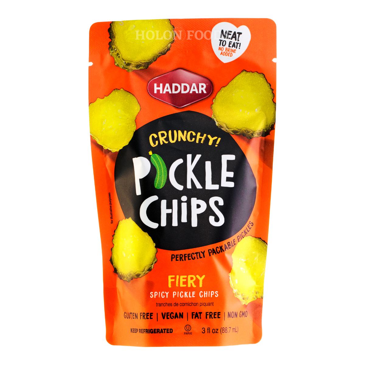 Shop Haddar Fiery Spicy Pickle Chips 3 oz Holon Kosher Foods Online