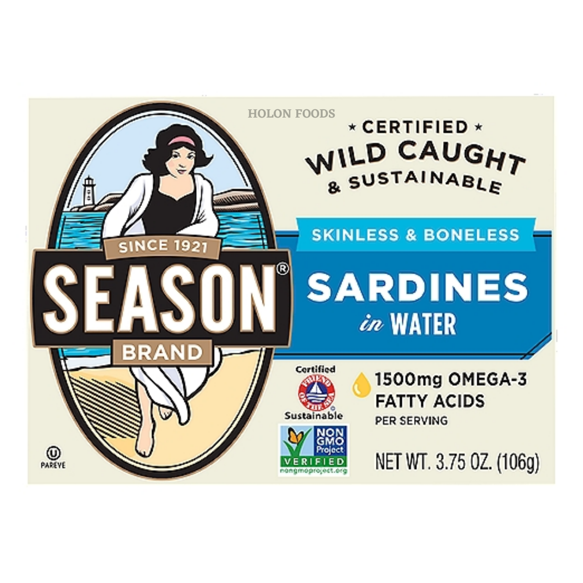 Order Season Sardines In Water 3.75 oz online Holon Kosher Foods Best Online Kosher for