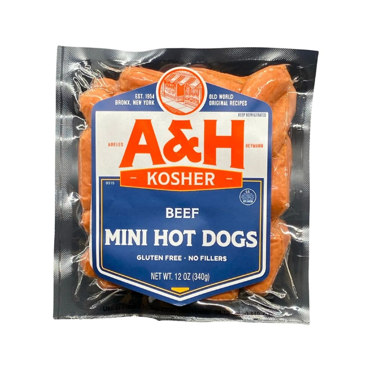 Kosher A & H Beef Mini Hot Dogs 12 oz