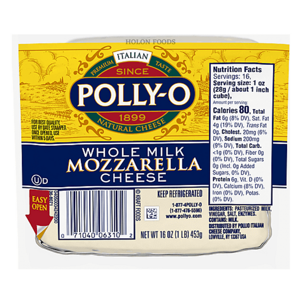 Polly-O Whole Milk Mozzarella Cheese 16 oz