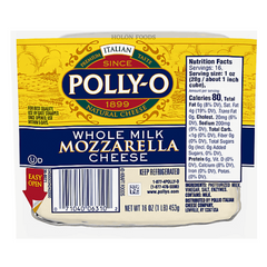Polly-O Whole Milk Mozzarella Cheese 16 oz