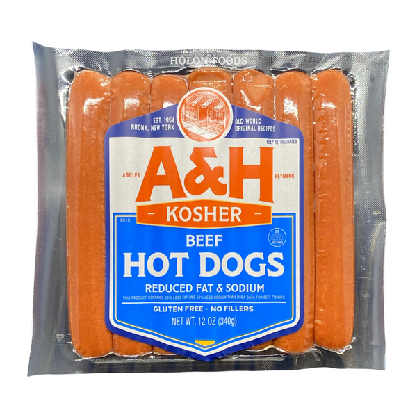 A&H Beef Hot Dogs Reduced Fat & Sodium 12 oz