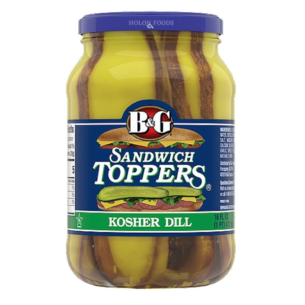 B&G Sandwich Toppers Kosher Dill Pickles 16 oz