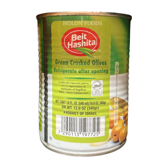 Beit Hashita Green Cracked Olives 18 oz