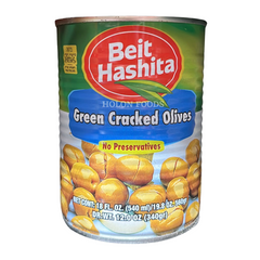 Beit Hashita Green Cracked Olives 18 oz