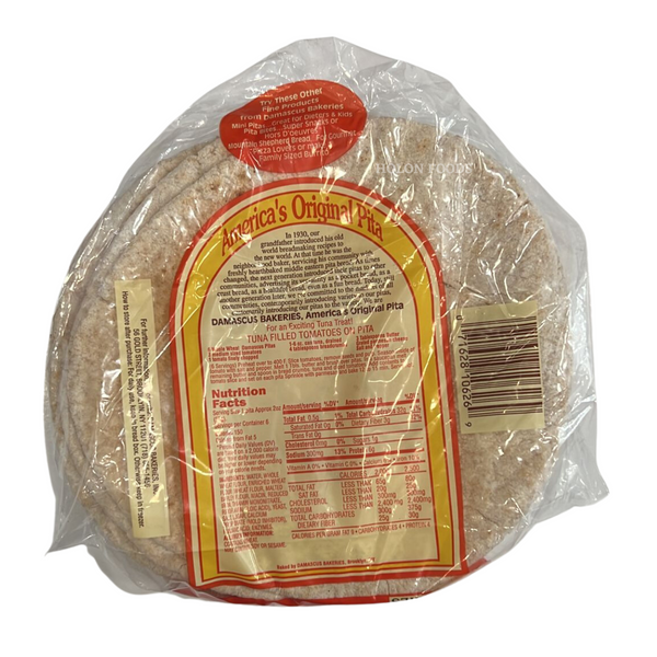 Damascus Bakeries Whole Wheat Pita 6 ct