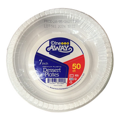Dine Away 7 inches Plastic Dinner Plates 50 ct