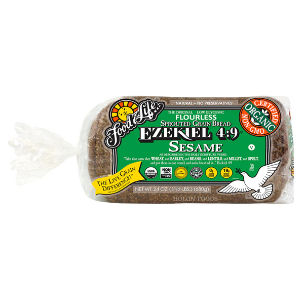 Food For Life Ezekiel 4:9 Whole Grain Seasame Bread 24 oz