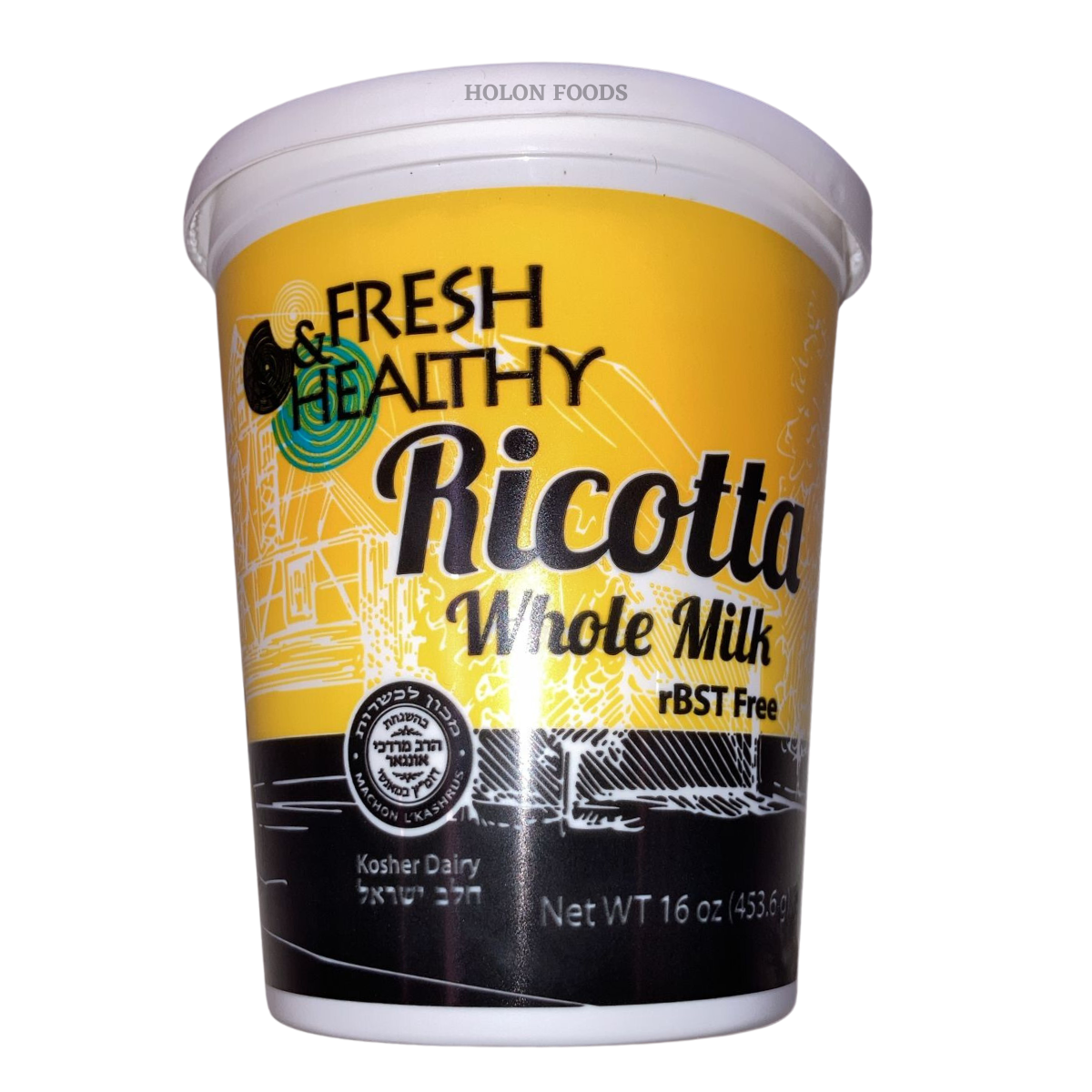 Food Club Ricotta Shop Fresh & Healthy Ricotta Whole Milk Cheese 16 oz | Holon Kosher ...