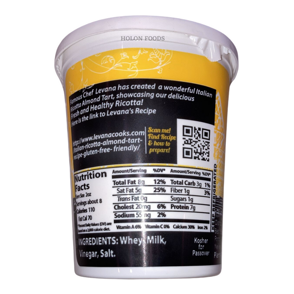 Fresh & Healthy Ricotta Whole Milk Cheese 16 oz