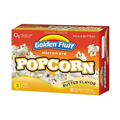 Golden Fluff Microwave Popcorn Butter Flavor 9 oz