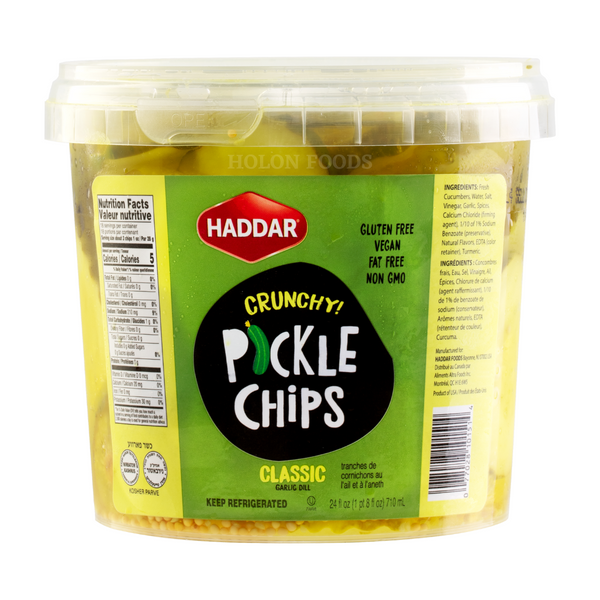 Haddar Crunchy Classic Pickle Chips 24 oz