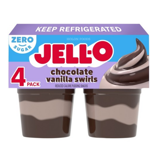 Jell-O Sugar-Free Chocolate Vanilla Swirls 4 ct