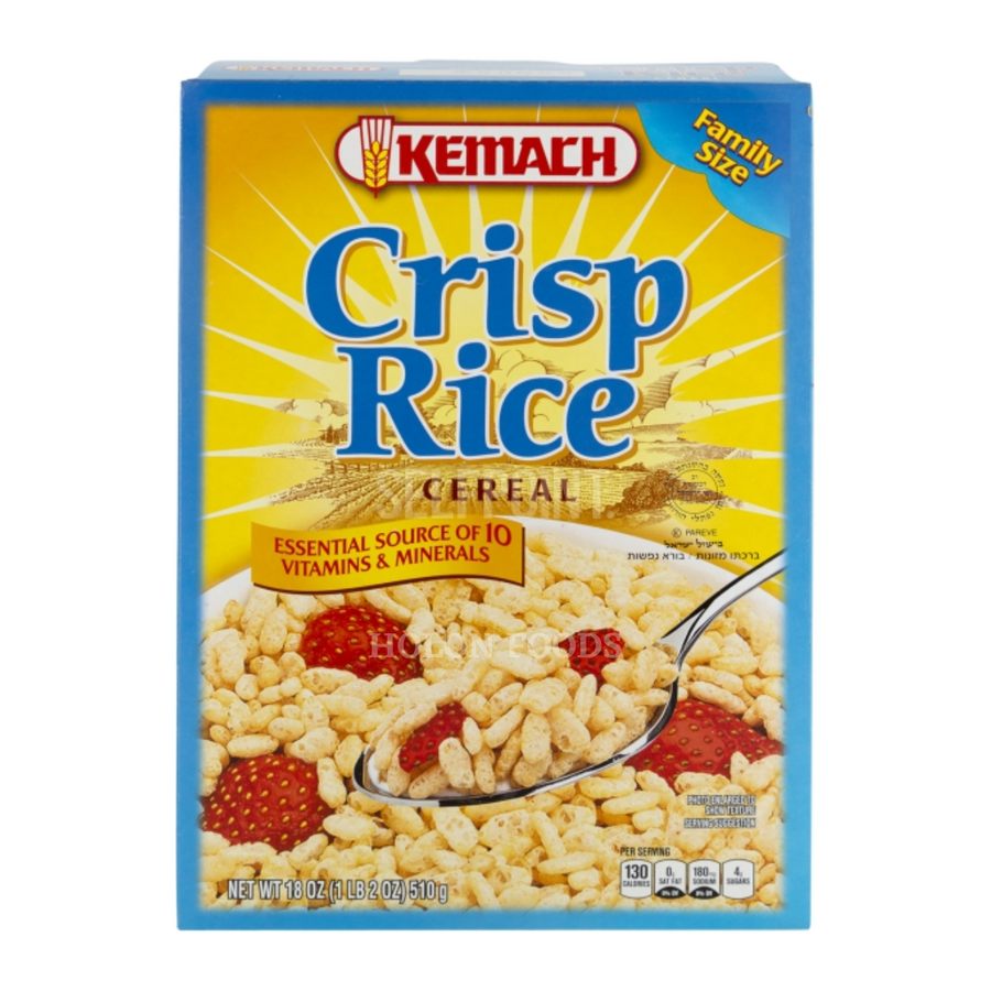 Buy Kemach Crisp Rice Cereal 18 oz | Holon Kosher Foods | Imported ...