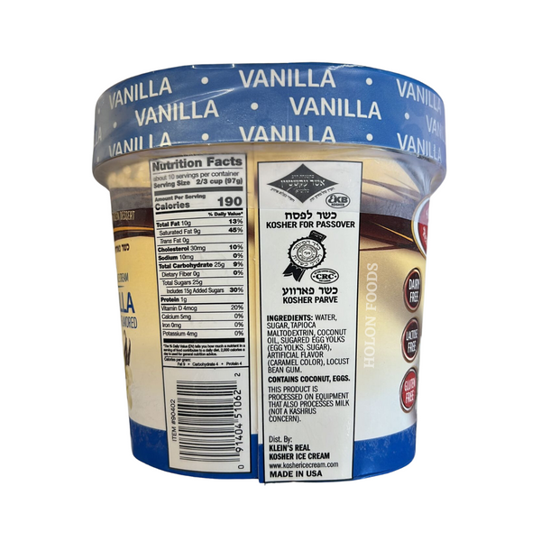 Klein's Smooth & Creamy Vanilla Artificial Flavor Ice Cream 56 oz