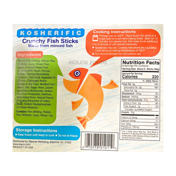 Kosherific Crunchy Fish Sticks 25 oz