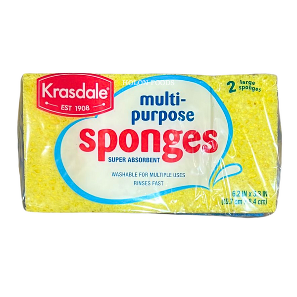 Krasdale Multi-Purpose Large Sponges 6.2 in x 3.3 in 2 ct