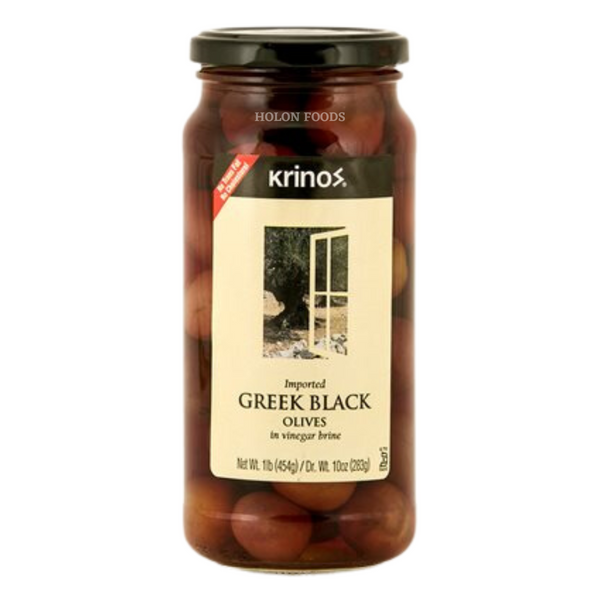 Krinos Greek Black Olives 16 oz