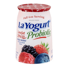 La Yogurt Lowfat Mixed Berry Yogurt 6 oz