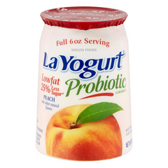 La Yogurt Probiotic Peach Yogurt  6 oz