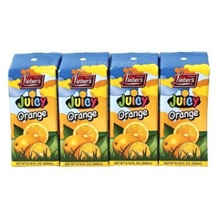 Lieber's Juicy Orange Drink Juice Box 4 ct