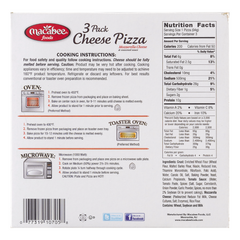 Macabee 3 Pack Cheese Pizza 10 oz