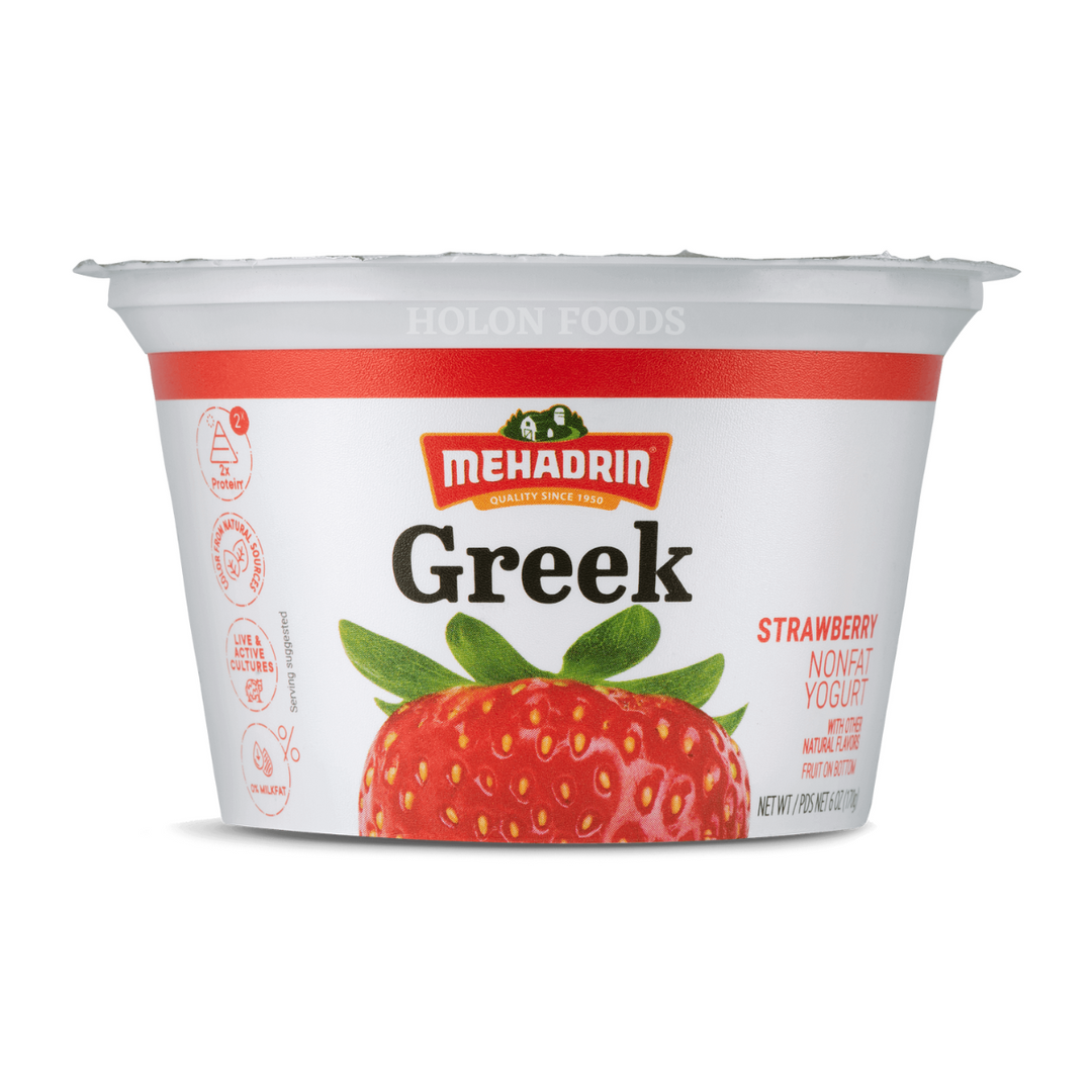 Buy Mehadrin Strawberry Greek Yogurt 6 oz | Holon Kosher Foods ...