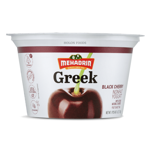 Mehadrin Black Cherry Greek Yogurt 6 oz