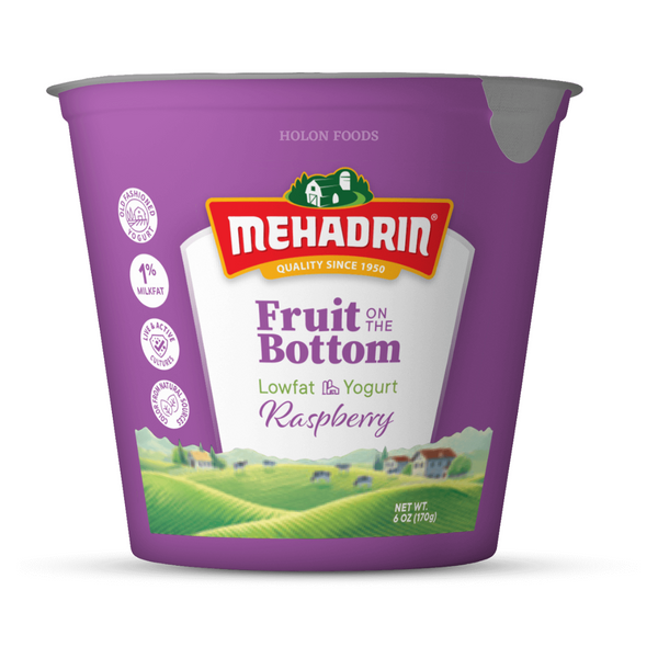 Mehadrin Raspberry Lowfat Yogurt 6 oz