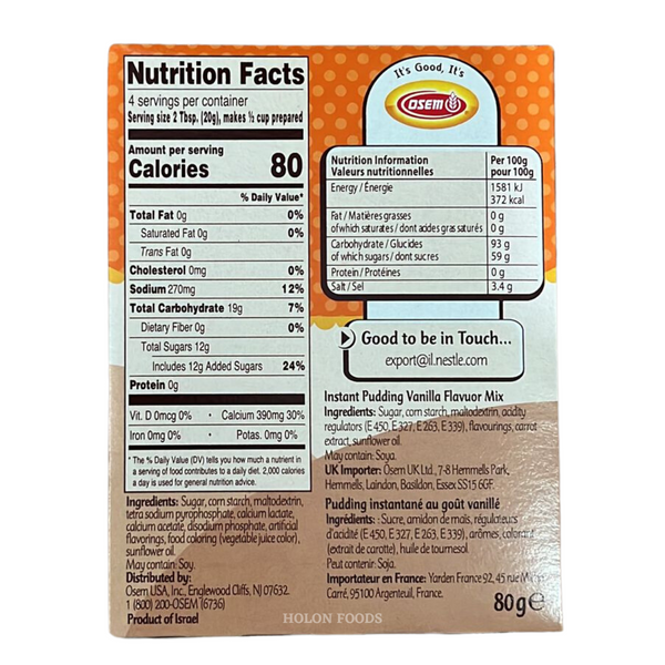 Osem Instant Pudding Vanilla Flavor Mix 2.8 oz