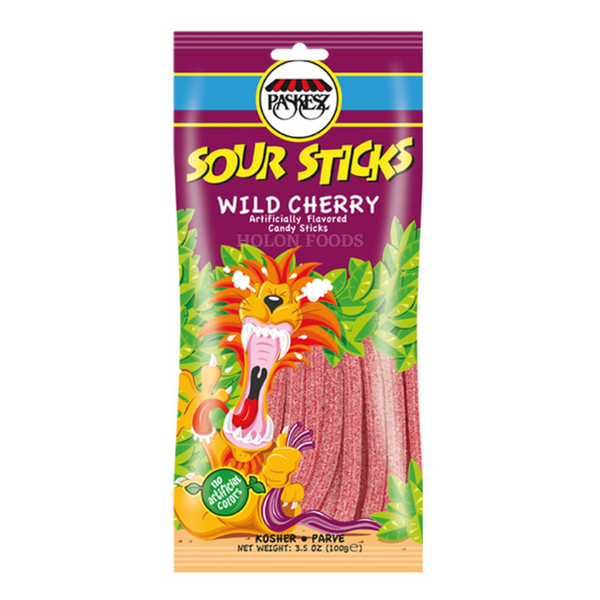 Paskesz Sour Sticks Wild Cherry 3.5 oz