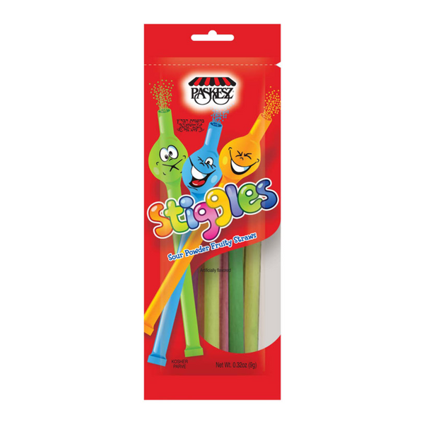 Paskesz Stiggles Sour Powder Fruity Straws 6 ct