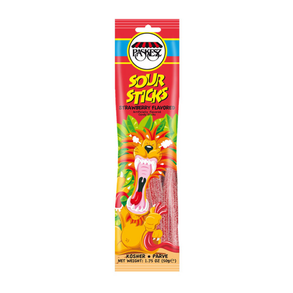 Paskesz Strawberry Sour Sticks 1.75 oz