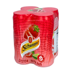 Schweppes Lemon Strawberry Soda 4 ct
