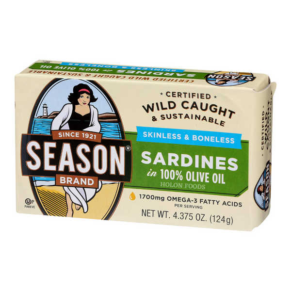 Season Skinless & Boneless Sardines in Pure Olive Oil 4.375 oz