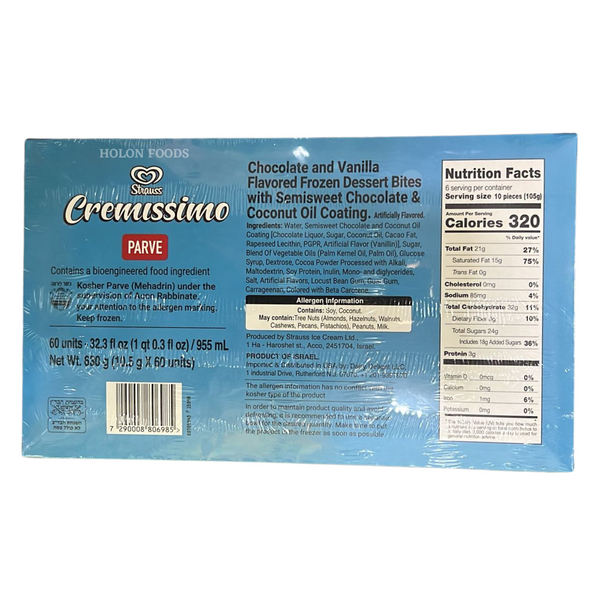 Strauss Cremissimo Nishnushim Chocolate & Vanilla Flavored 32.3 oz