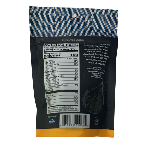 Sushi Maven Black Toasted Sesame Seeds 4 oz