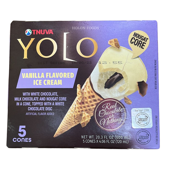 Tnuva Yolo White & Milk Chocolate with Nougat Ice Cream 20.3 oz