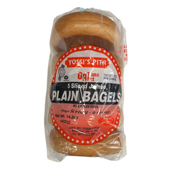 Yossi's Pita Sliced Jumbo Plain Bagels 5 ct