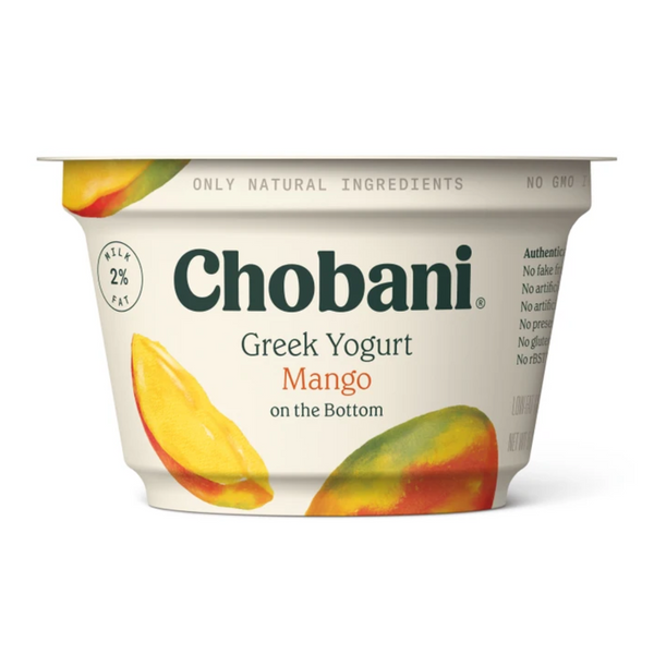 Chobani 2% Greek Yogurt Mango Fruit On the Bottom 5.3 oz
