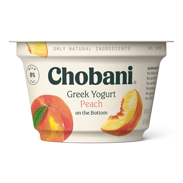 Chobani Non-Fat Peach Greek Yogurt 5.3 oz