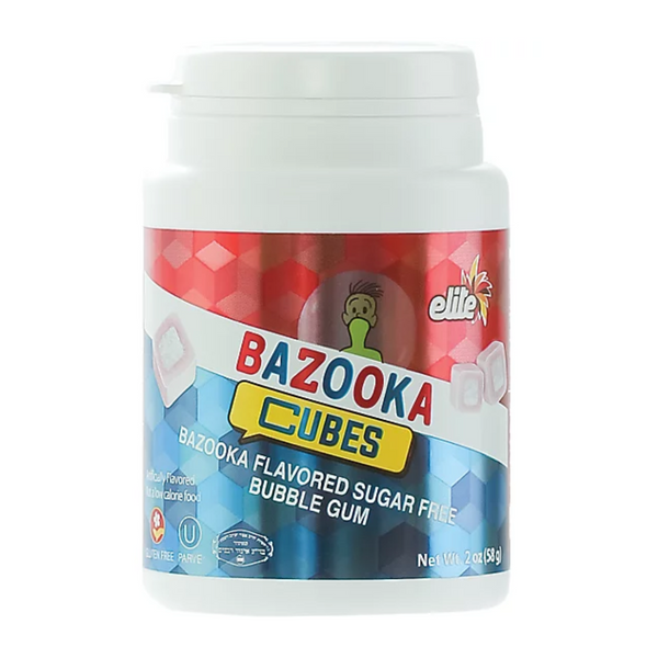 Elite Bazooka Cubes Sugar Free Bubble Gum 2 oz
