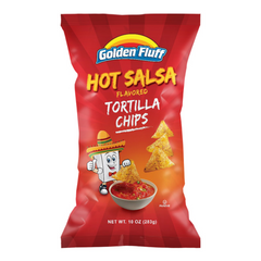 Golden Fluff Hot Salsa Tortilla Chips 10 oz