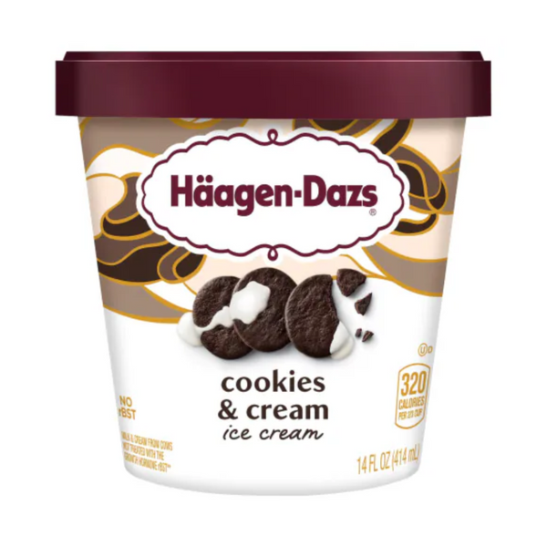 Haagen Dazs Cookies & Cream Ice Cream 14 oz