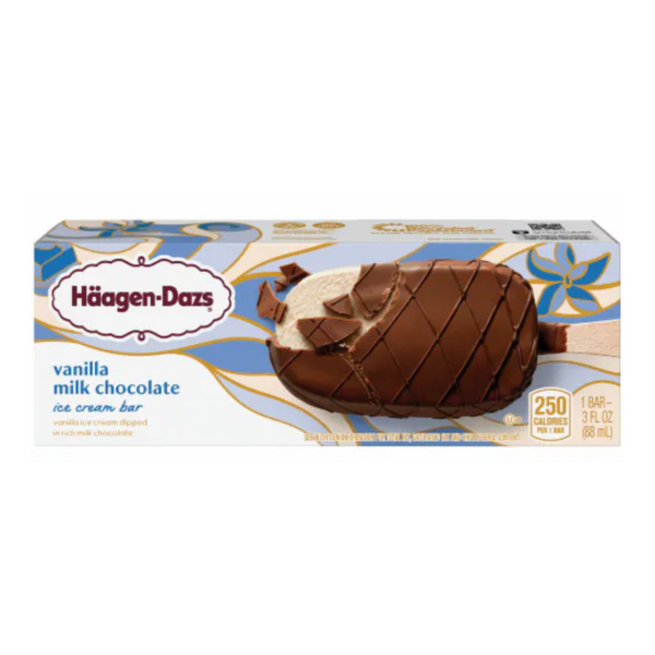 Haagen-Dazs Vanilla Milk Chocolate Bar 3 oz