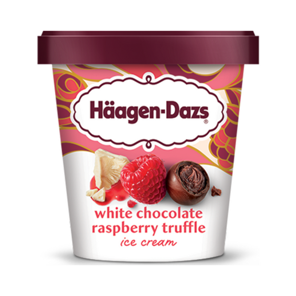 Haagen-Dazs White Chocolate Raspberry Truffle Ice Cream 14 oz