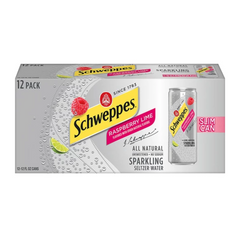 Schweppes Raspberry Lime Sparkling Seltzer Water 12 ct