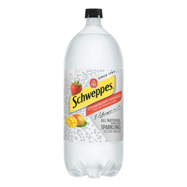 Schweppes Strawberry Mango Sparkling Seltzer Water 2 lt