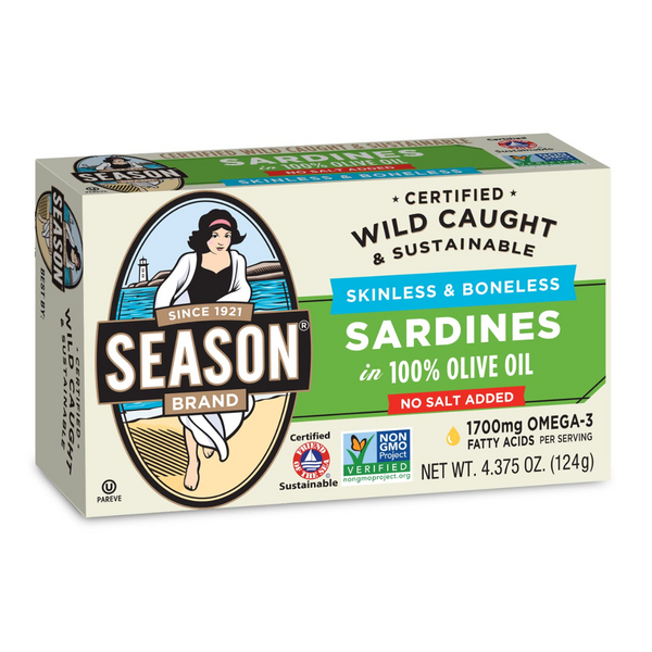 Season Sardines in Olive Oil No Salt 4.38 oz