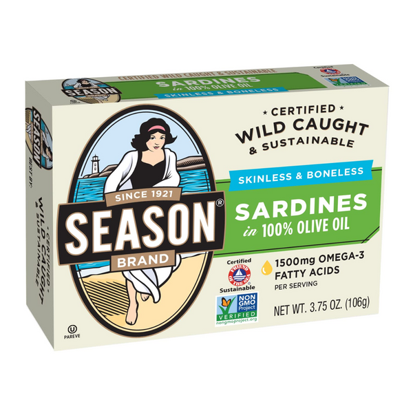 Season Skinless and Boneless Sardines In Olive Oil 3.75 oz